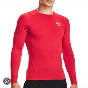 Under Armour Men’s Red Long Sleeve Heat Gear Compression Shirt